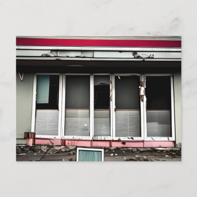 Abandoned Hotel Lost Spaces Debilitated Postcard (Front)