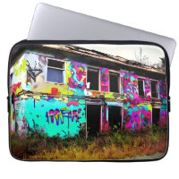 Abandoned House with Colourful Graffiti