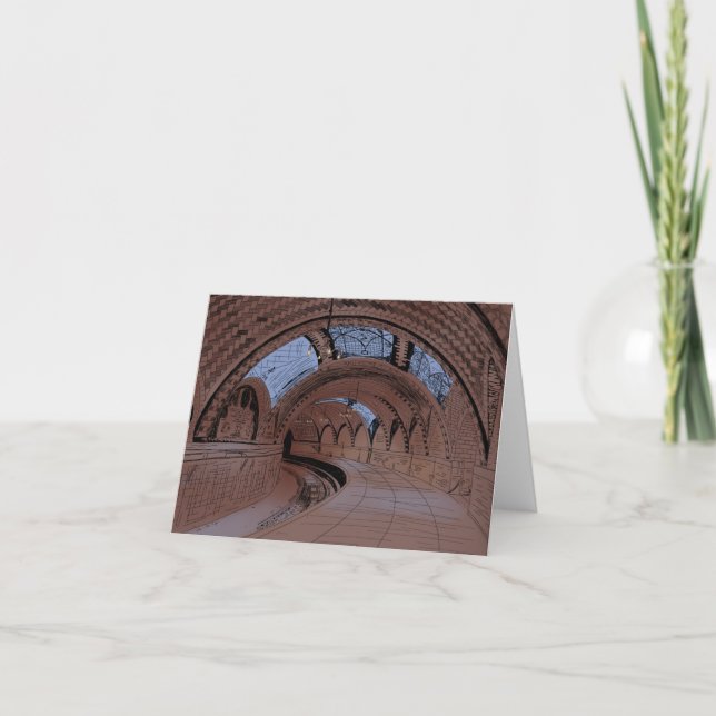 Abandoned NY City Hall Subway Station Illustration Thank You Card (Front)