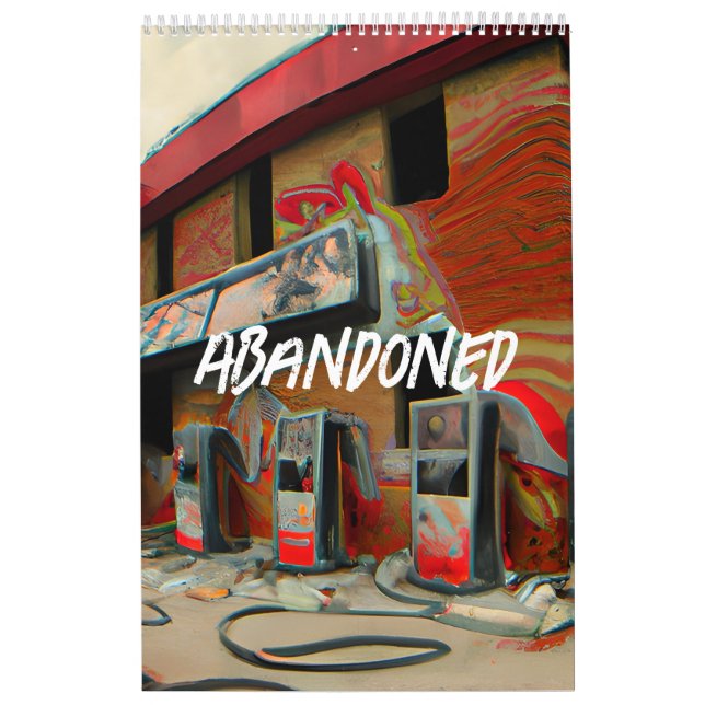 Abandoned Places and Spaces AI Art Calendar (Cover)