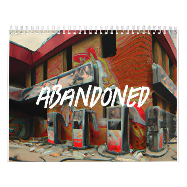 Abandoned Places and Spaces AI Art Calendar (Cover)
