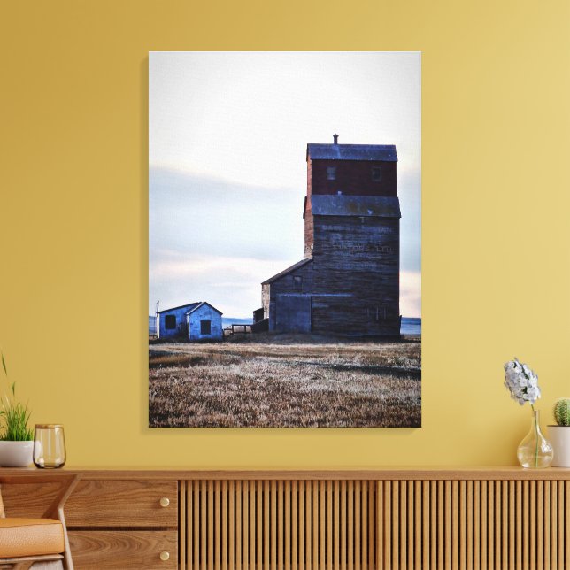 Abandoned Prairie Elevator Stretch Canvas Print (Insitu(LivingRoom))