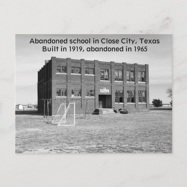 Abandoned School in Texas Photo Postcard (Front)