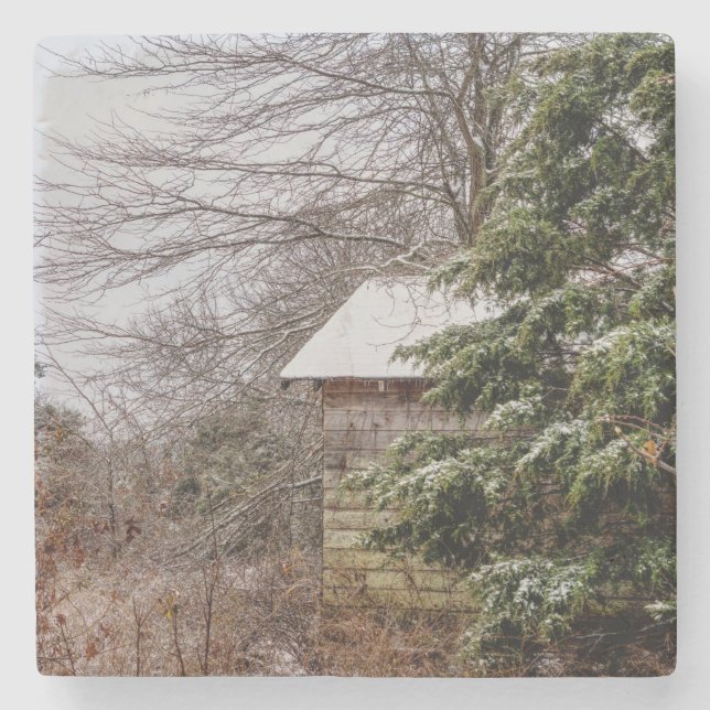 Abandoned Shed Stone Coaster (Front)