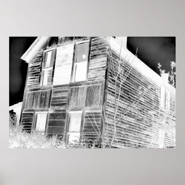 Abandoned Two Story House - negative Poster (Front)