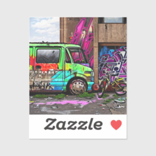 Abandoned Van and Bike Graffiti Urban Art