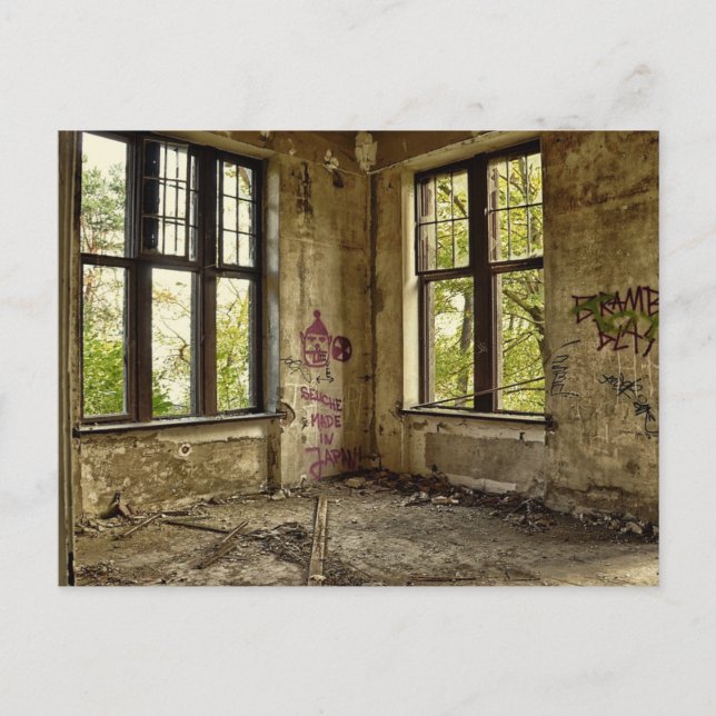 Abandoned Villa Decaying Over Time Postcard (Front)