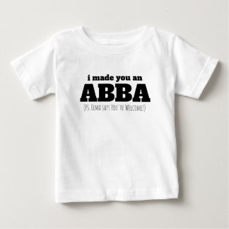 Abba Dad First Oldest Child Eema Father's Day Gift Baby T-Shirt