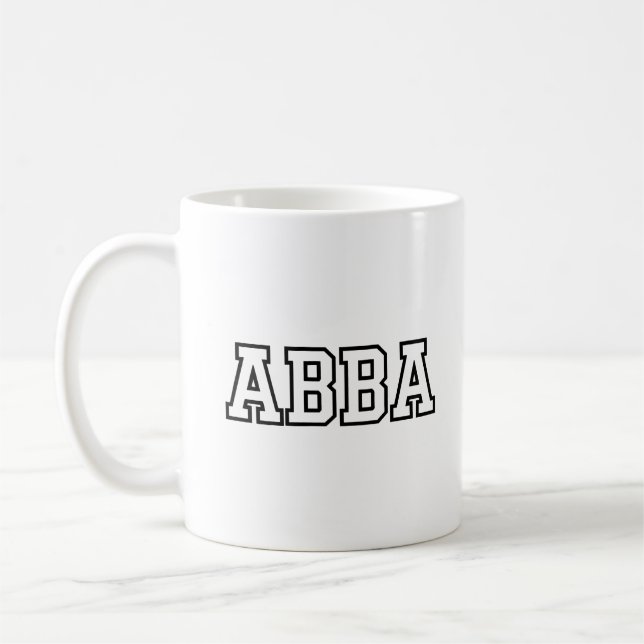 Abba Name Typography Design Coffee Mug (Left)