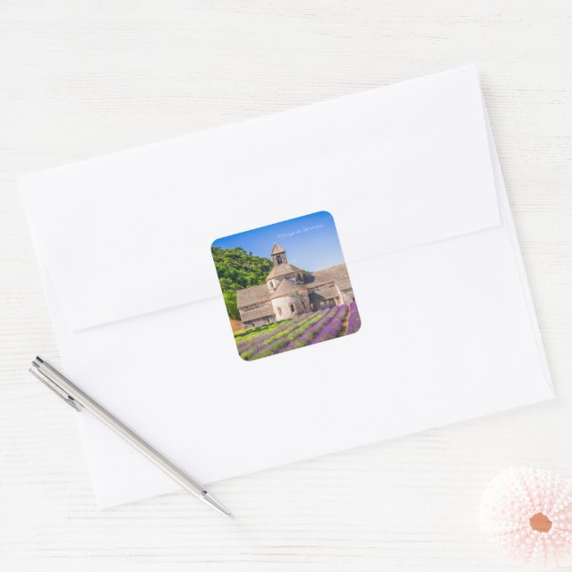 Abbaye de Sénanque in Provence Square Sticker (Envelope)