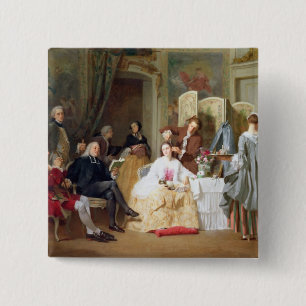 Abbe Prevost reading 'Manon Lescaut', 1856 2 Inch Square Button