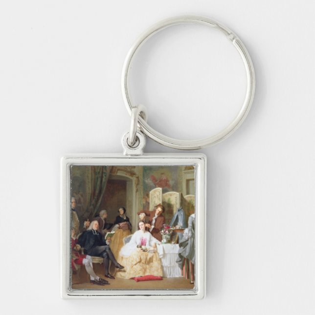 Abbe Prevost reading 'Manon Lescaut', 1856 Keychain (Front)