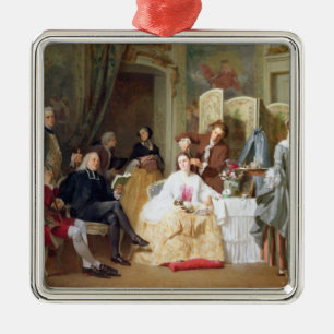 Abbe Prevost reading 'Manon Lescaut', 1856 Metal Ornament