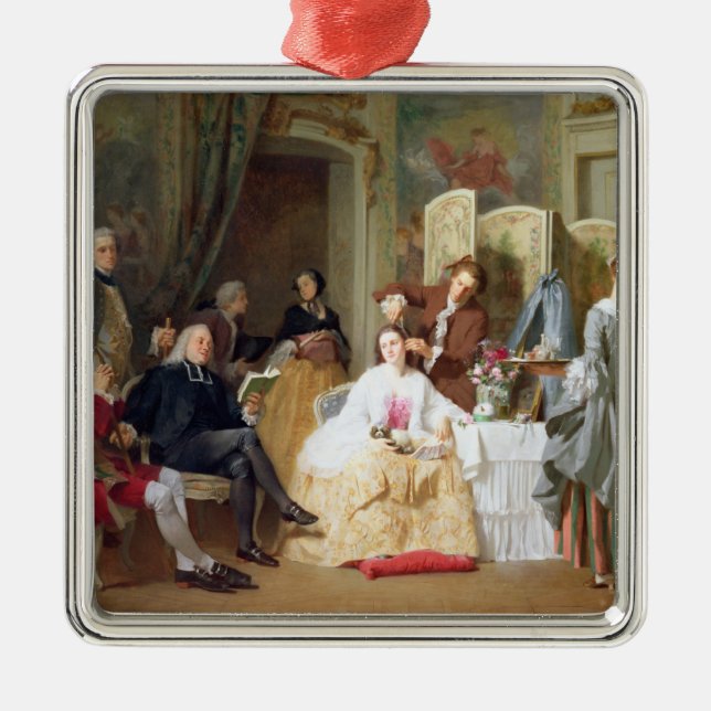 Abbe Prevost reading 'Manon Lescaut', 1856 Metal Ornament (Front)