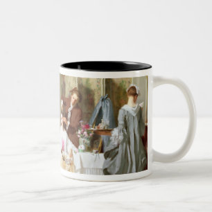 Abbe Prevost reading 'Manon Lescaut', 1856 Two-Tone Coffee Mug