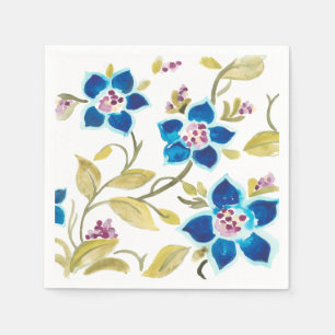 Abbey Floral Tiles - Blue Blooms Napkin