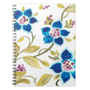 Abbey Floral Tiles - Blue Blooms Notebook
