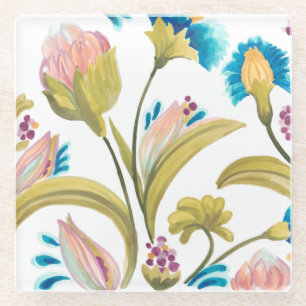 Abbey Floral Tiles - Spring Flowers Glass Coaster