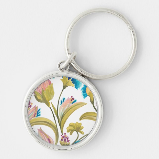 Abbey Floral Tiles - Spring Flowers Keychain (Front)