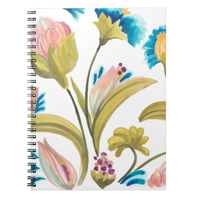Abbey Floral Tiles - Spring Flowers Notebook (Front)