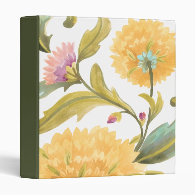 Abbey Floral Tiles - Yellow Flowers Binder (Front/Spine)