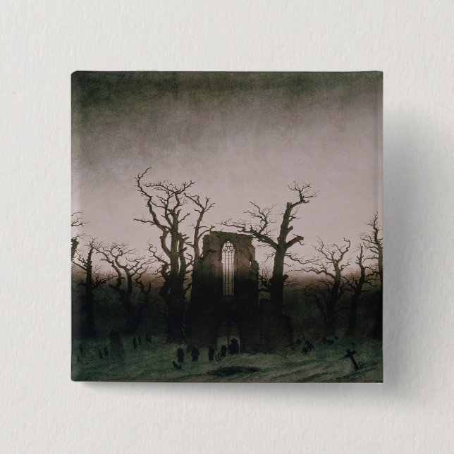 Abbey in the Oakwood, 1810 2 Inch Square Button (Front)