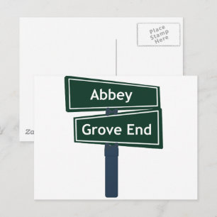 Abbey Road and Grove End Road Street Sign Postcard