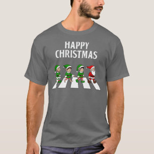 Abbey Road Christmas Santa and Elves TShirt
