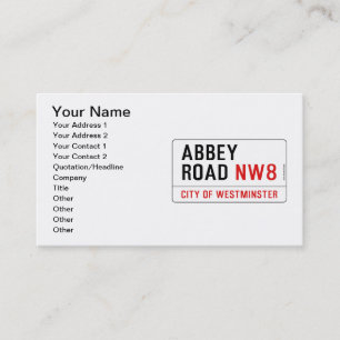 Abbey Road Street Sign Business Card
