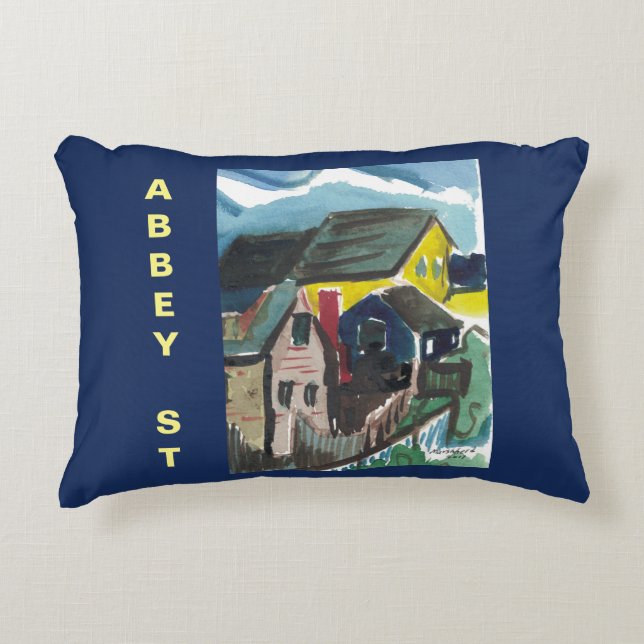 ABBEY ST PILLOW, now with green back! Accent Pillow (Front)