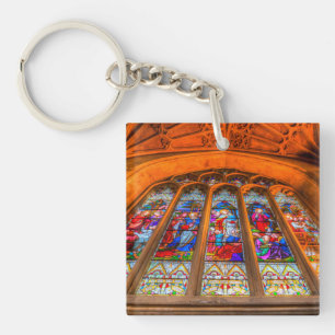 Abbey Stained Glass Window Keychain