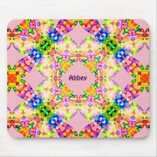ABBEY ~ Sweet Pastel Pattern ~ Personalised  Mouse Pad