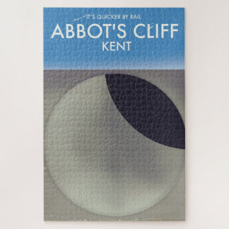 Abbot's Cliff 'Sound Mirror' Kent vintage poster. Jigsaw Puzzle