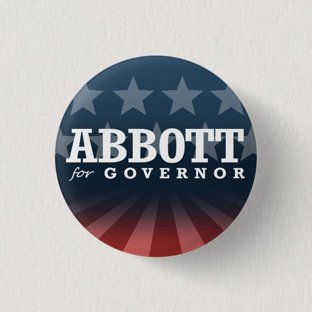 ABBOTT FOR GOVERNOR 2014 1 INCH ROUND BUTTON (Front)