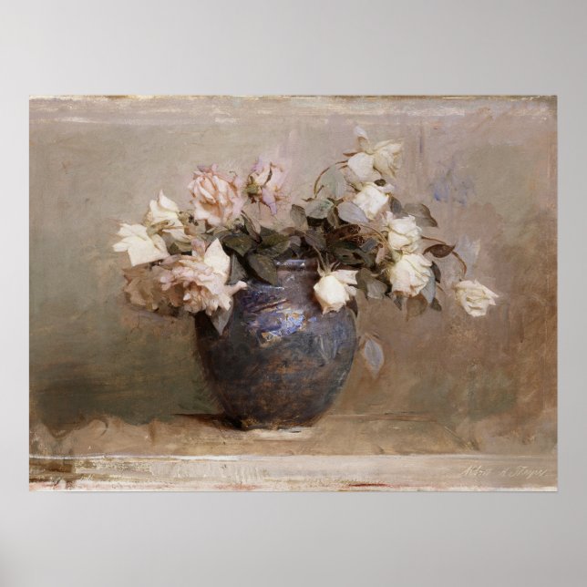 Abbott Handerson Thayer Roses Still Life Flowers Poster (Front)