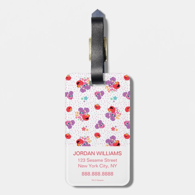 Abby And Elmo 2 Cute Pattern Luggage Tag (Back Vertical)