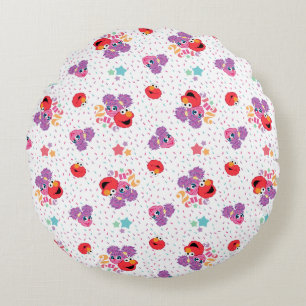 Abby And Elmo 2 Cute Pattern Round Pillow