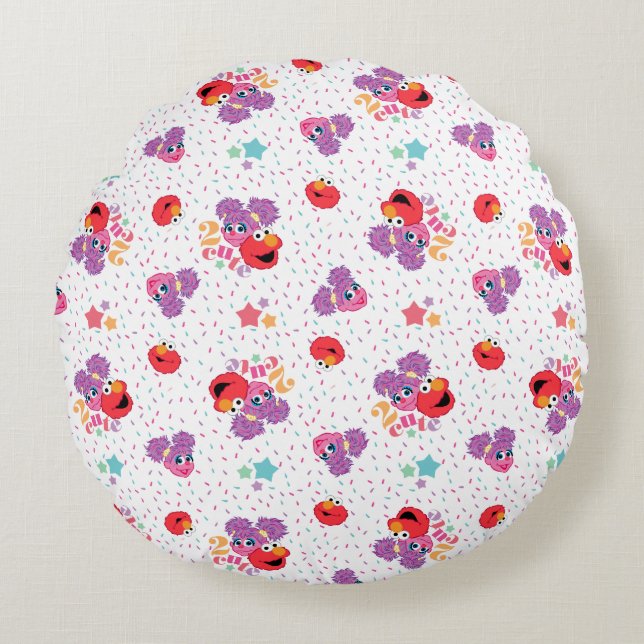 Abby And Elmo 2 Cute Pattern Round Pillow (Front)