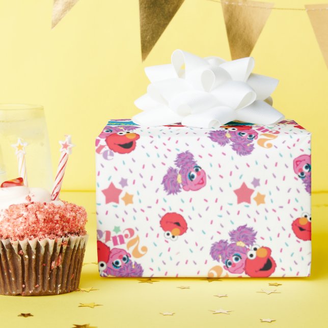 Abby And Elmo 2 Cute Pattern Wrapping Paper (Birthday Party)