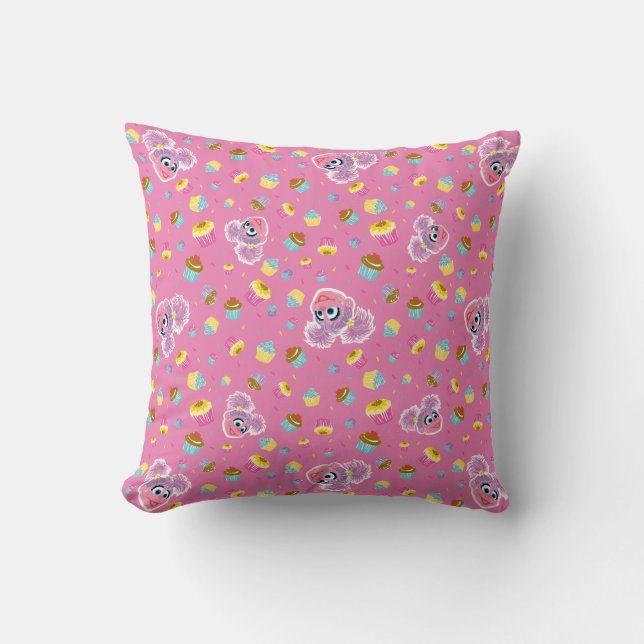 Abby Cadabby Cupcake Party Pattern Throw Pillow (Front)
