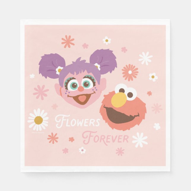 Abby Cadabby & Elmo | Flowers Forever Napkin (Front)