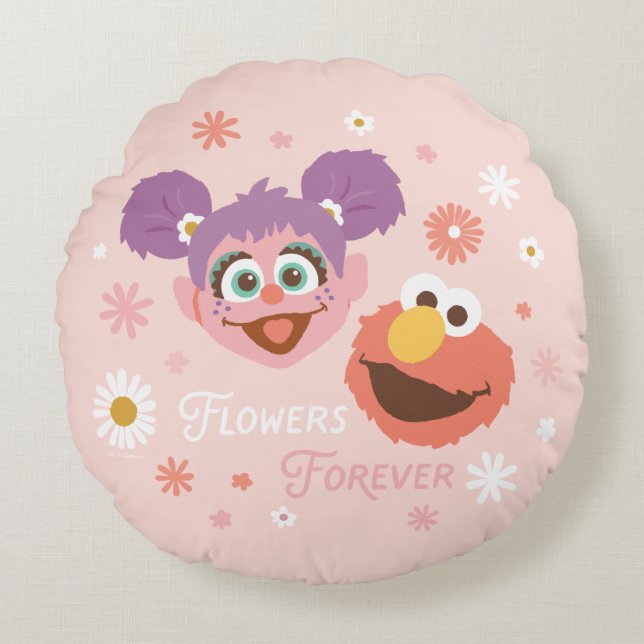 Abby Cadabby & Elmo | Flowers Forever Round Pillow (Front)