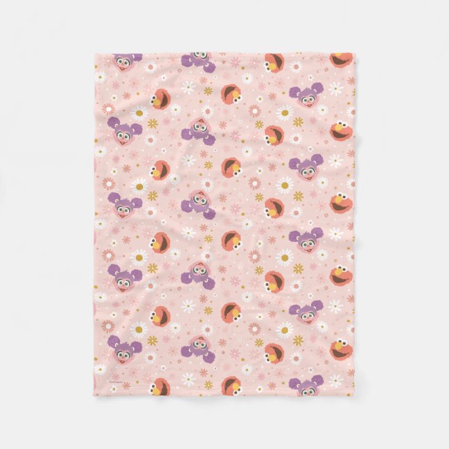 Abby Cadabby & Elmo | Woodland Pattern Fleece Blanket (Front)