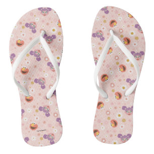 Abby Cadabby & Elmo   Woodland Pattern Flip Flops