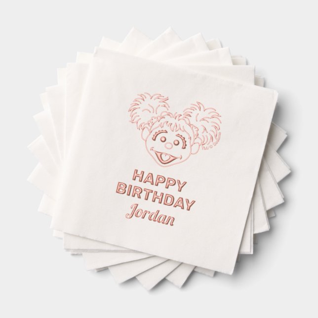 Abby Cadabby | Flower Face | Happy Birthday Foil Napkins (Insitu (Stacked))