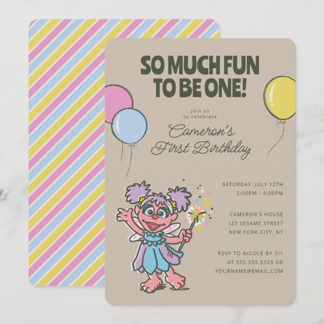 Abby Cadabby | So Much Fun to Be One Birthday Invitation (Front/Back)