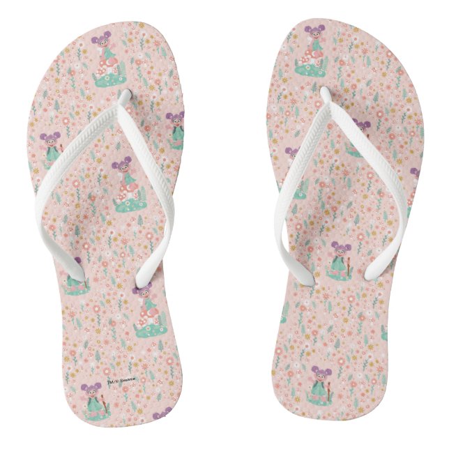 Abby Cadabby | Woodland Flower Pattern Flip Flops (Footbed)