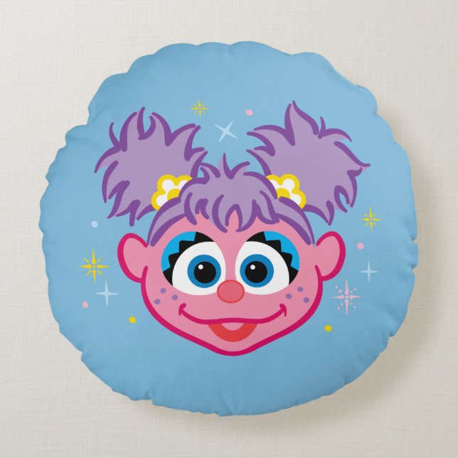 Abby Smiling Face Round Pillow (Front)