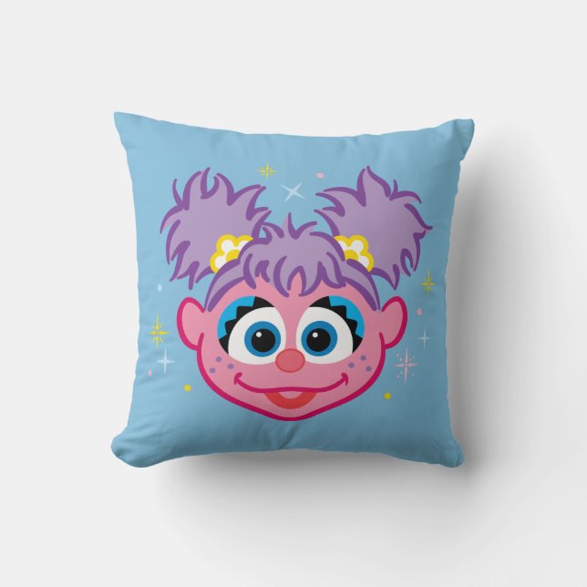 Abby Smiling Face Throw Pillow (Front)