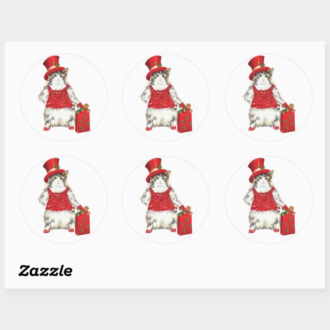 Abby, the Christmas Kitty Unique Stickers (Sheet)